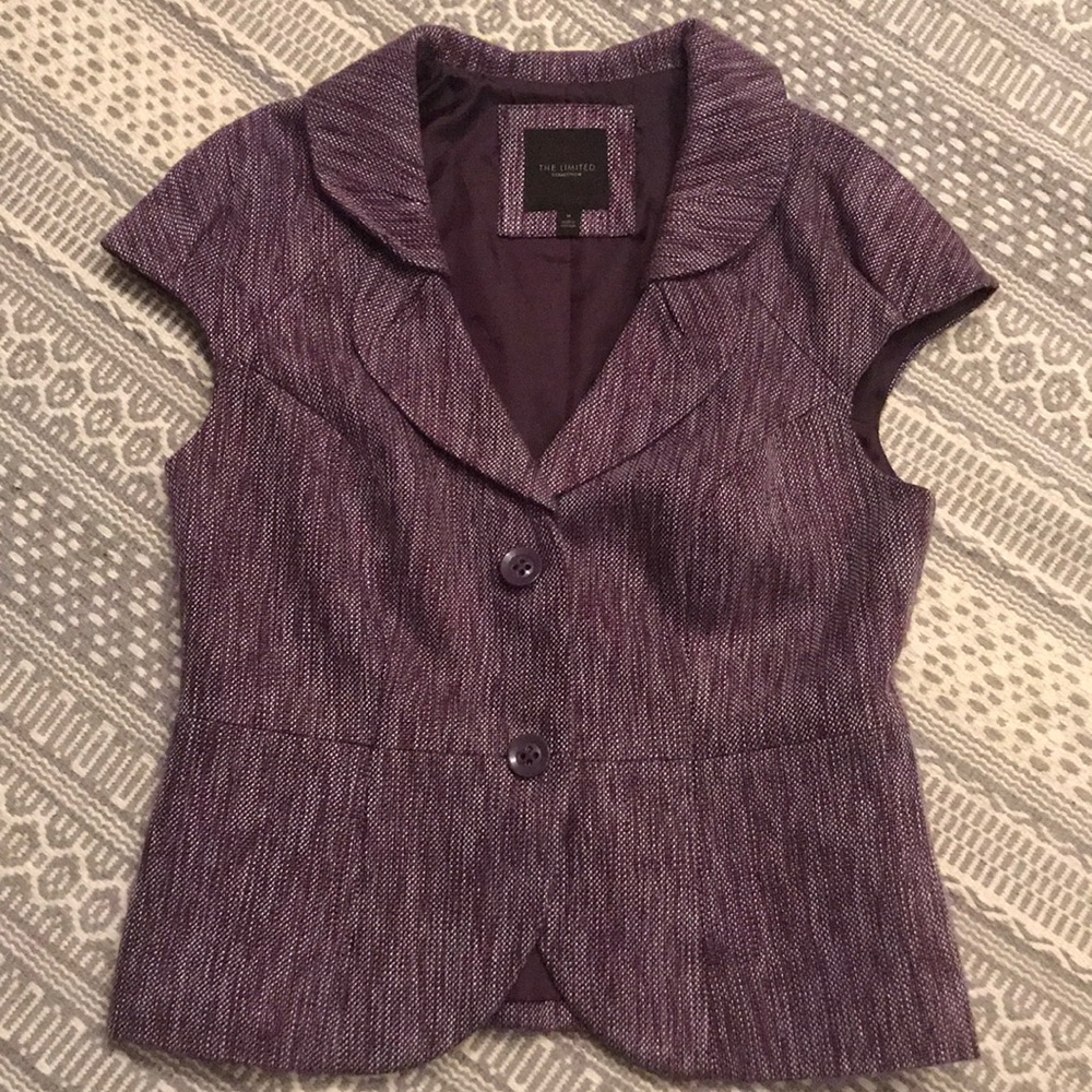 The Limited Blazer Magenta Tweed w/ Cap Sleeve M